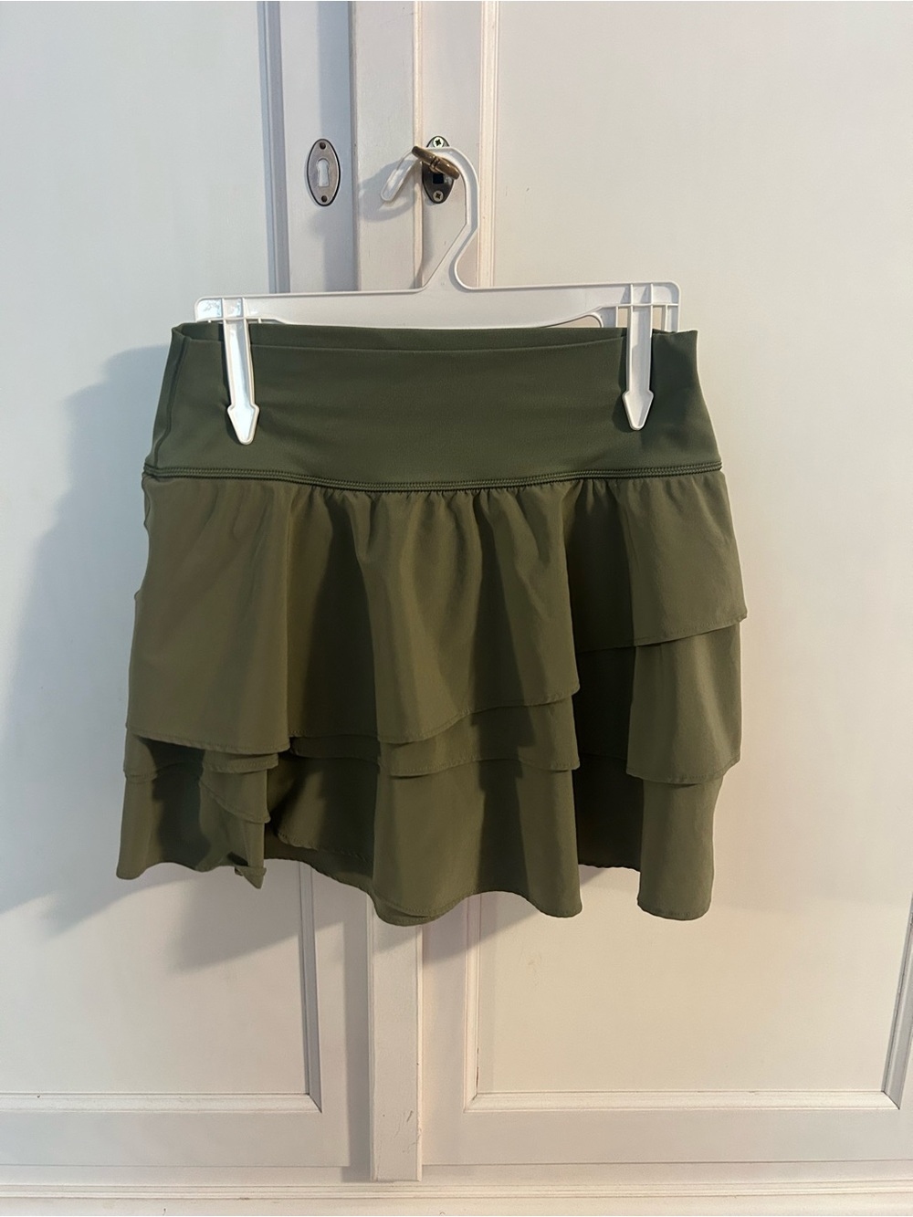 aerie Olive Green Tiered Ruffle Skirt